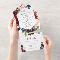 Boda floral de la Marina Roja de Borgoña con RSVP