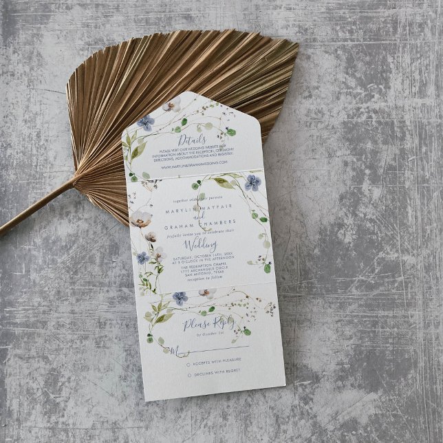 Invitación Todo En Uno Boda Floral de los bosques silvestres (Subido por el creador)
