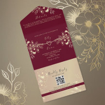 Boda Floral Dorada Borgoña 