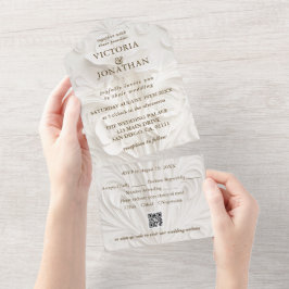 Invitación Todo En Uno Boda floral elegante de Art Nouveau