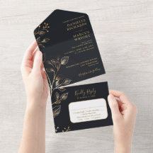 Boda floral elegante y chic dorado 