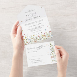 Invitación Todo En Uno Boda floral floral de primavera