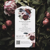 Boda floral gótico romántico Raven QR