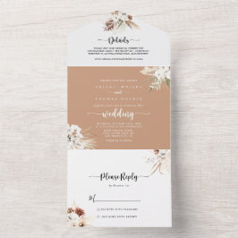 Invitación Todo En Uno Boda floral rústico Boho elegante