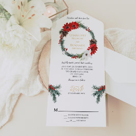 Invitación Todo En Uno Boda formal de Navidades clásicos simples