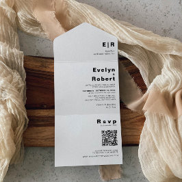 Invitación Todo En Uno Boda formal elegante y minimalista