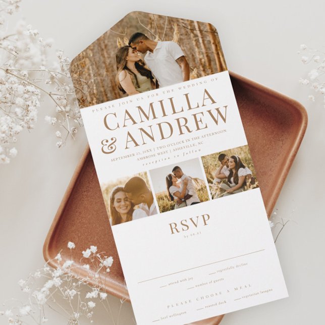Invitación Todo En Uno Boda fotográfica elegante moderna de 4 (Subido por el creador)