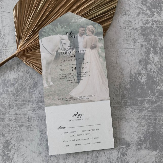Invitación Todo En Uno Boda fotográfico con guiones de época (Subido por el creador)