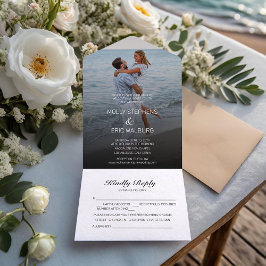Invitación Todo En Uno Boda fotográfico de Beach Romance