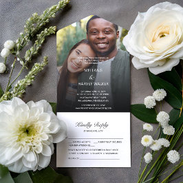 Invitación Todo En Uno Boda fotográfico de Cute Casual