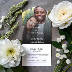 Invitación Todo En Uno Boda fotográfico de Cute Casual