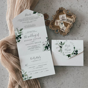 Invitación Todo En Uno Boda fotográfico de Emerald Greenereny, todo en un