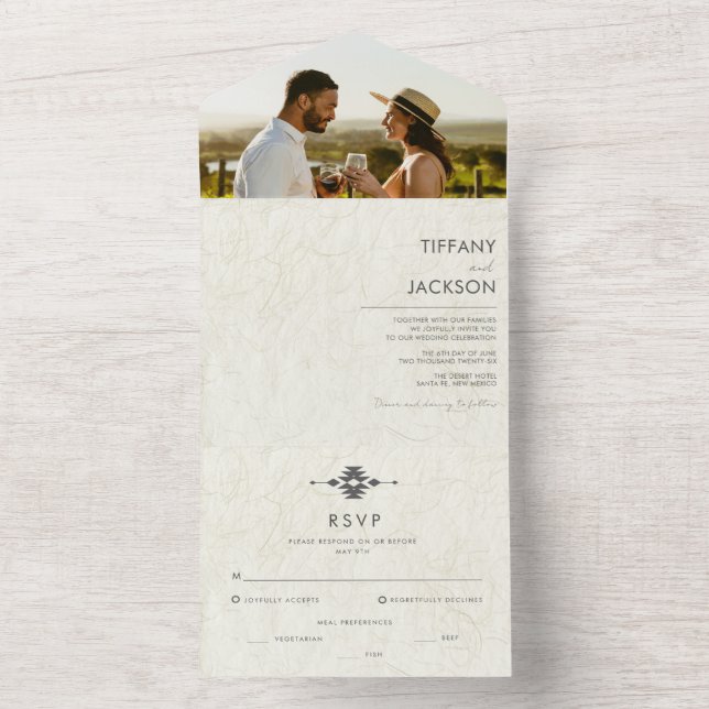 Invitación Todo En Uno Boda fotográfico del sudoeste (Interior)