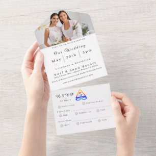 Invitación Todo En Uno Boda fotográfico-LGBTQ-Twin Flame-