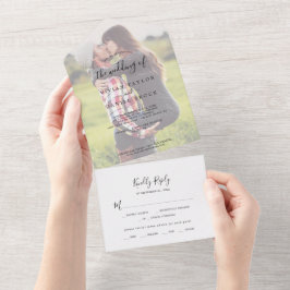 Invitación Todo En Uno Boda fotográfico minimalista