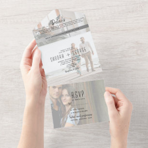 Invitación Todo En Uno Boda fotográfico moderno