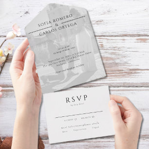Invitación Todo En Uno Boda fotográfico moderno