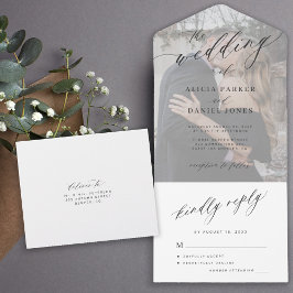 Invitación Todo En Uno Boda fotográfico moderno y elegante
