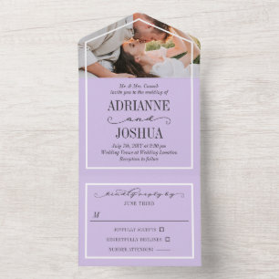 Invitación Todo En Uno Boda fotográfico Romantic Lilac