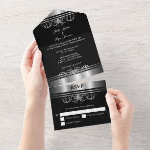 Invitación Todo En Uno Boda gótico de Halloween