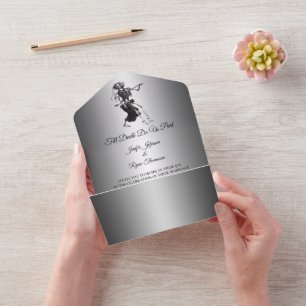 Invitación Todo En Uno Boda gótico de Halloween