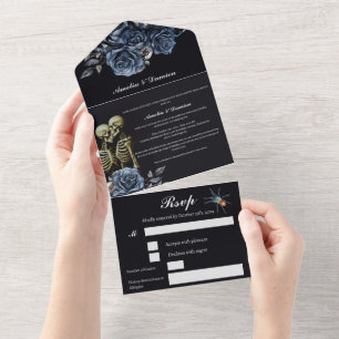 Invitación Todo En Uno Boda gótico único