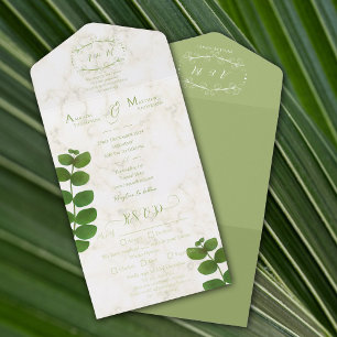 Invitación Todo En Uno Boda Green