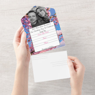 Invitación Todo En Uno Boda Guardar La Fecha RVSP