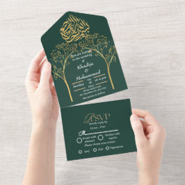 Invitación Todo En Uno Boda islámico moderno y elegante
