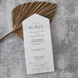 Invitación Todo En Uno Boda minimalista