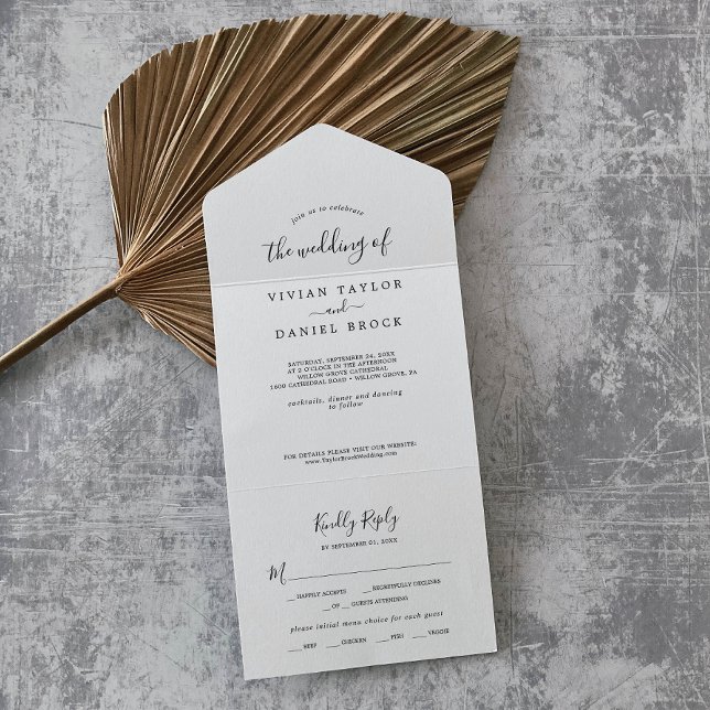 Invitación Todo En Uno Boda minimalista (Subido por el creador)