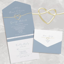 Boda Minimalista Polvo Azul Oro