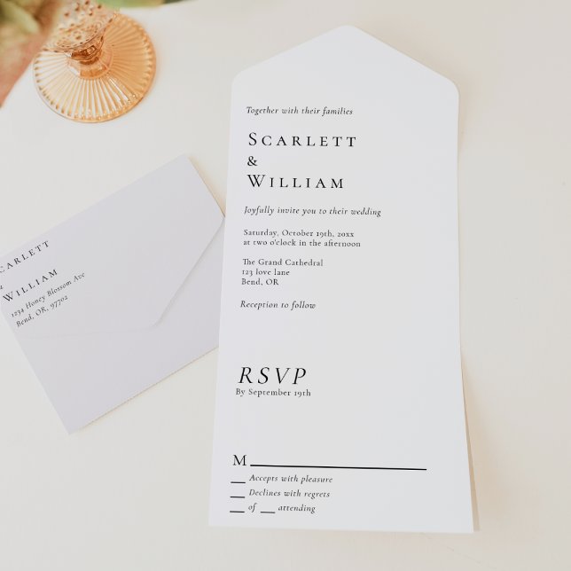 Invitación Todo En Uno Boda Mínimo Simple Moderno (Subido por el creador)