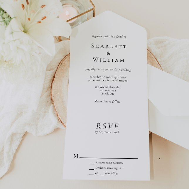 Invitación Todo En Uno Boda Mínimo Tradicional Simple (Subido por el creador)