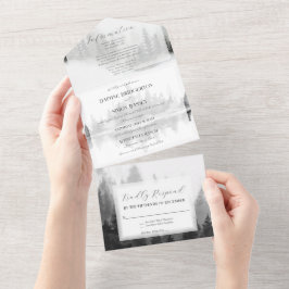 Invitación Todo En Uno Boda Misty Mountain
