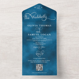 Invitación Todo En Uno Boda moderna con caligrafía elegante
