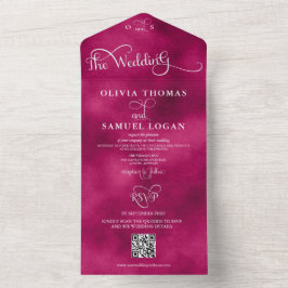 Invitación Todo En Uno Boda moderna con caligrafía elegante