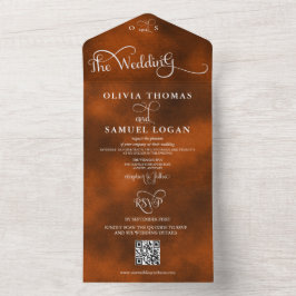 Invitación Todo En Uno Boda moderna con caligrafía elegante