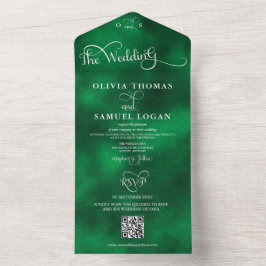 Invitación Todo En Uno Boda moderna con caligrafía elegante