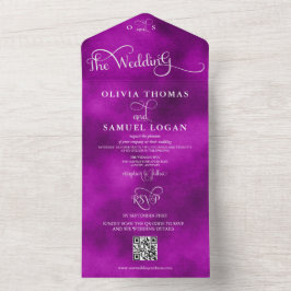 Invitación Todo En Uno Boda moderna con caligrafía elegante