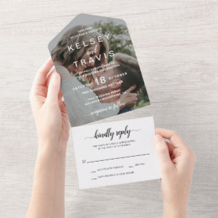 Invitación Todo En Uno Boda moderna elegante simple