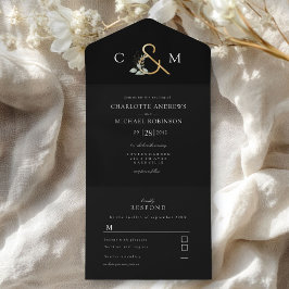 Invitación Todo En Uno Boda moderna y elegante de eucalipto