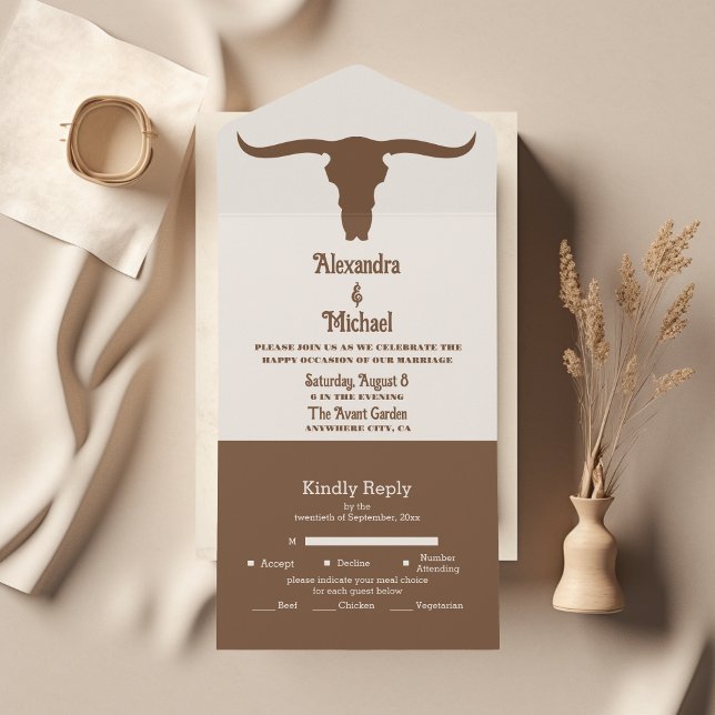 Invitación Todo En Uno Boda occidental del Rancho del Suroeste del País (Subido por el creador)