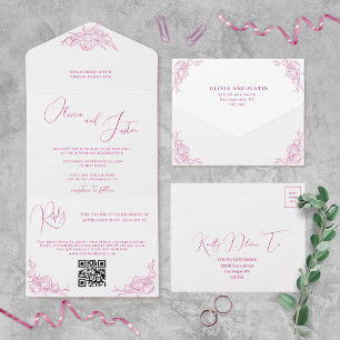 Invitación Todo En Uno Boda Peony Elegance