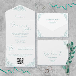 Invitación Todo En Uno Boda Peony Elegance