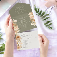 Boda personalizado de la flor de enrollado verde