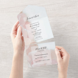 Invitación Todo En Uno Boda Rosa Quartz