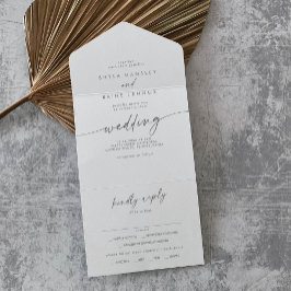 Invitación Todo En Uno Boda RSVP de la elección de comida gris de Moda de
