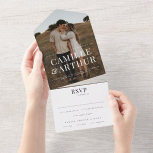 Invitación Todo En Uno Boda RSVP moderno elegante de fotografía