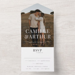 Invitación Todo En Uno Boda RSVP moderno elegante de fotografía